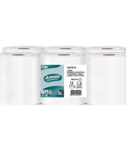 Papel Higiénico Amoos 100% Pura Celulose, ecolabel,75 mt, 2F, 12 rolos
