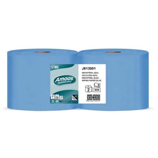 Rolo Industrial azul 100% pura celulose 300 mt
